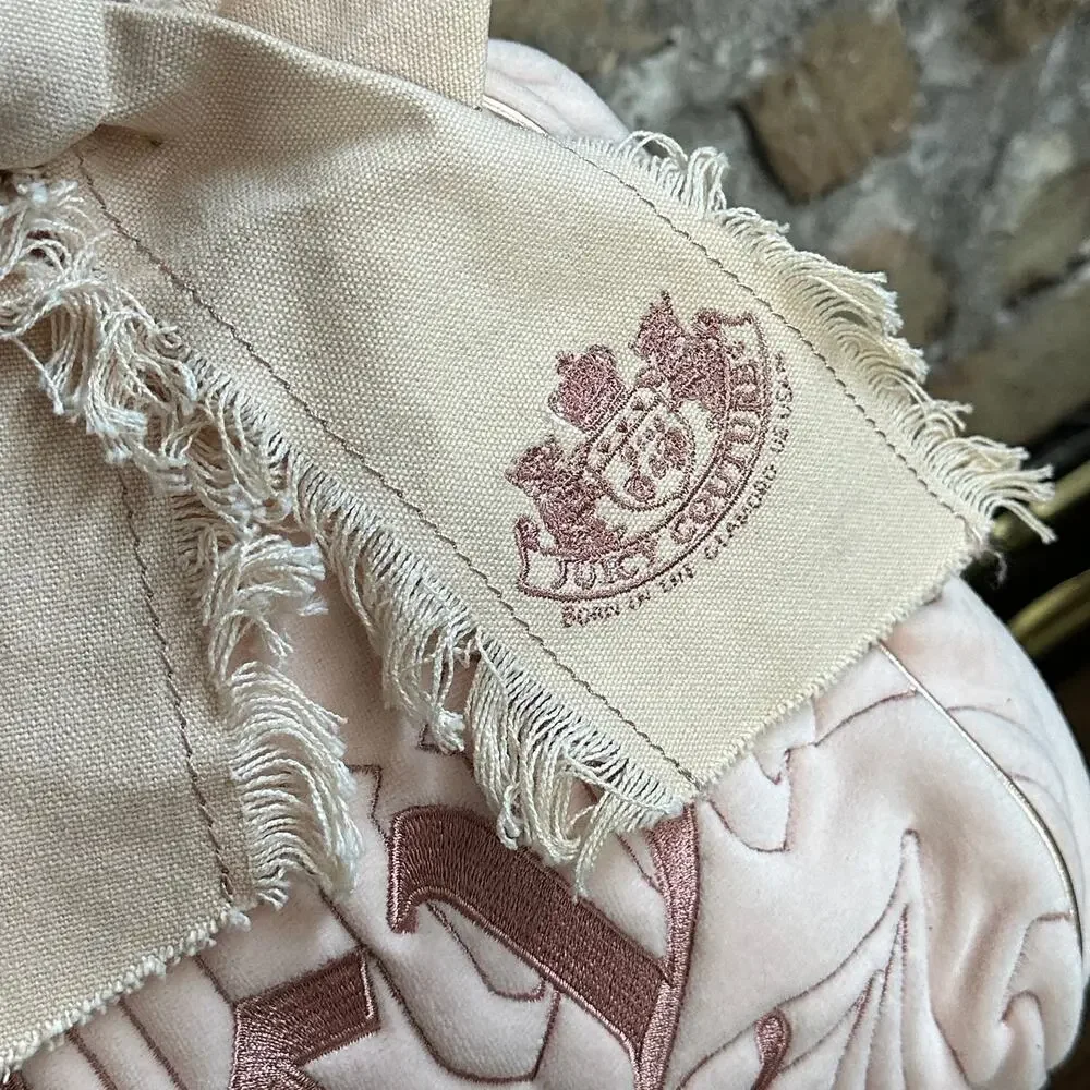 Vintage Y2K Juicy Couture Pink Velour Bowler Bag